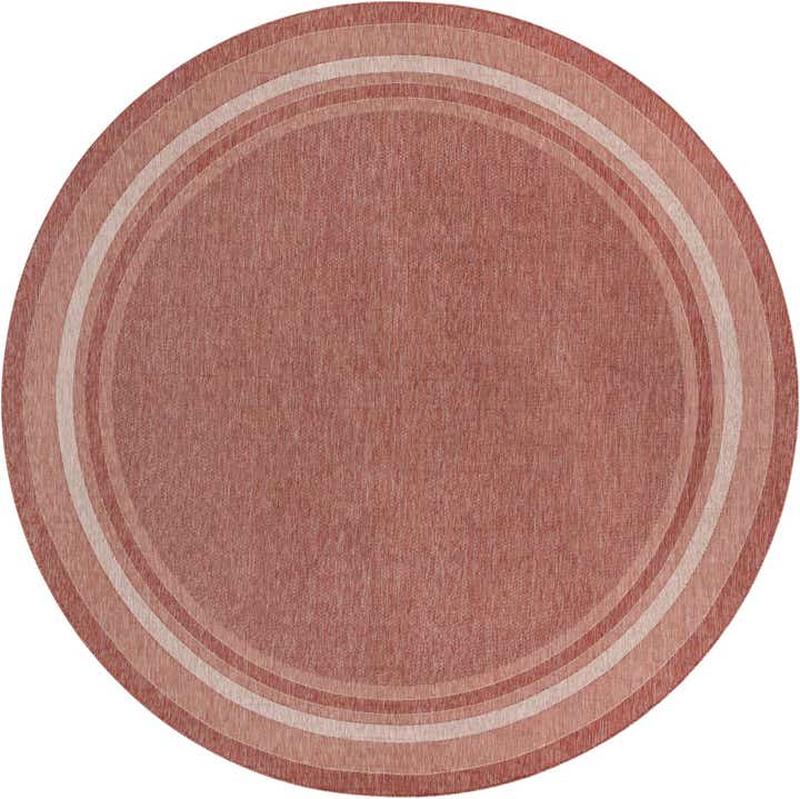 13' x 13' Easy-Clean Border Indoor / Outdoor Round Rug
