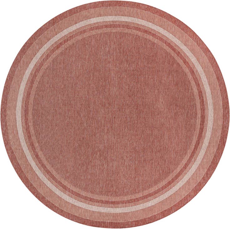 Detail image of 13' x 13' Easy-Clean Border Indoor / Outdoor Round Rug