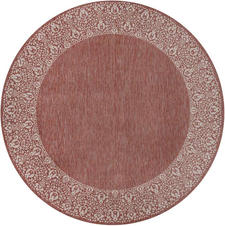 13' x 13' Easy-Clean Border Indoor / Outdoor Round Rug