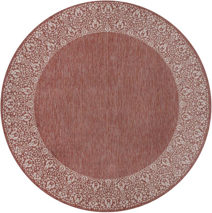 Detail image of 13' x 13' Easy-Clean Border Indoor / Outdoor Round Rug