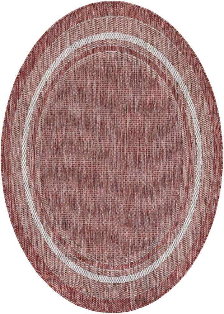 5' 3 x 5' 3 Easy-Clean Border Indoor / Outdoor Round Rug