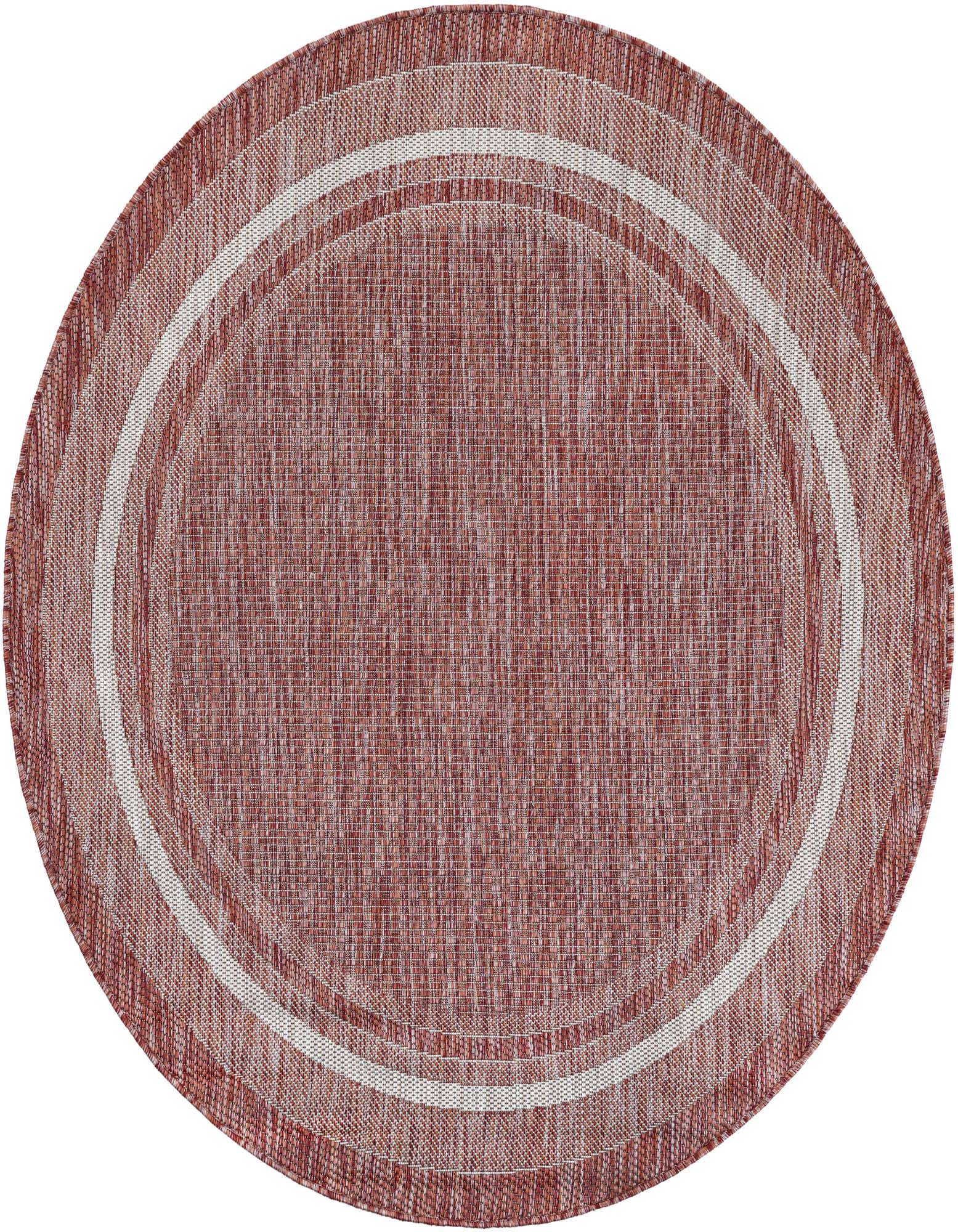 5' 3 x 5' 3 Easy-Clean Border Indoor / Outdoor Round Rug