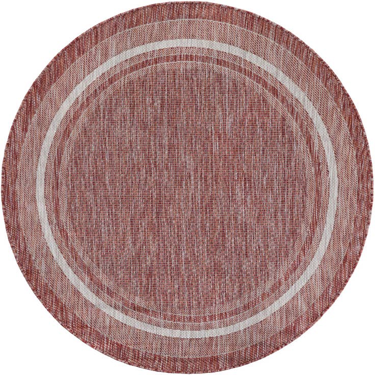 Detail image of 5' 3 x 5' 3 Easy-Clean Border Indoor / Outdoor Round Rug