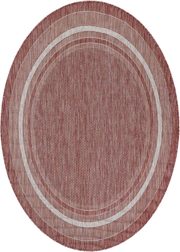 6' 1 x 6' 1 Easy-Clean Border Indoor / Outdoor Round Rug