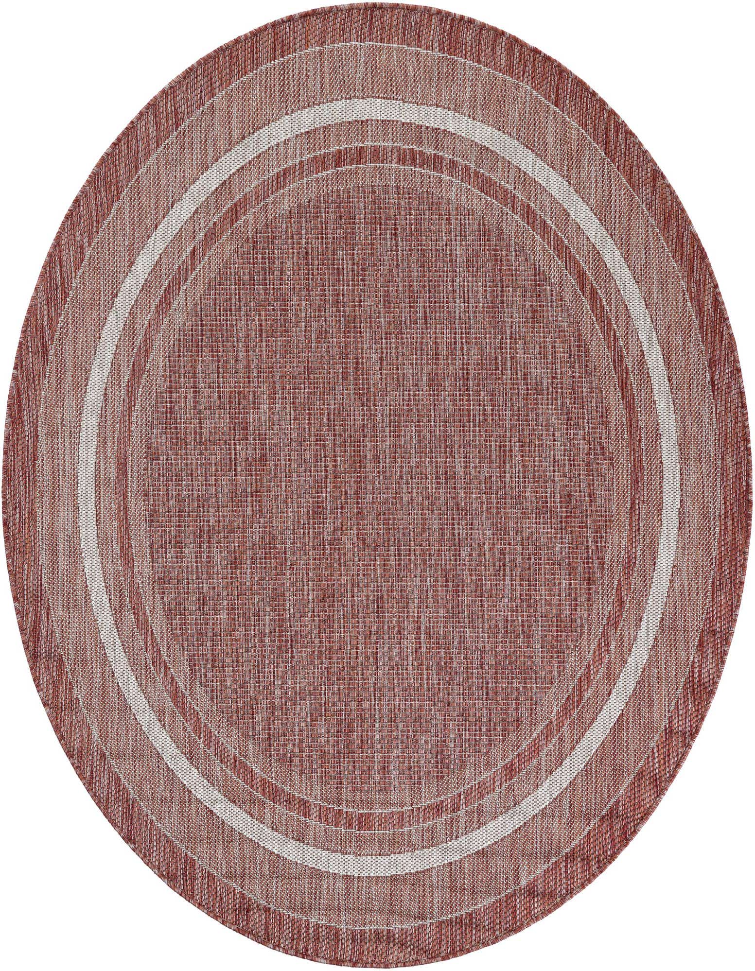 6' 1 x 6' 1 Easy-Clean Border Indoor / Outdoor Round Rug