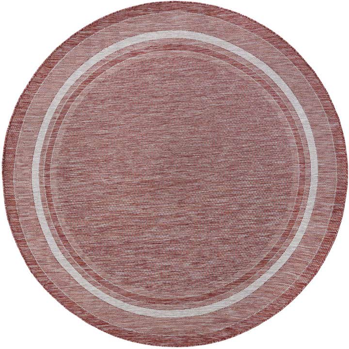 7' 10 x 7' 10 Easy-Clean Border Indoor / Outdoor Round Rug