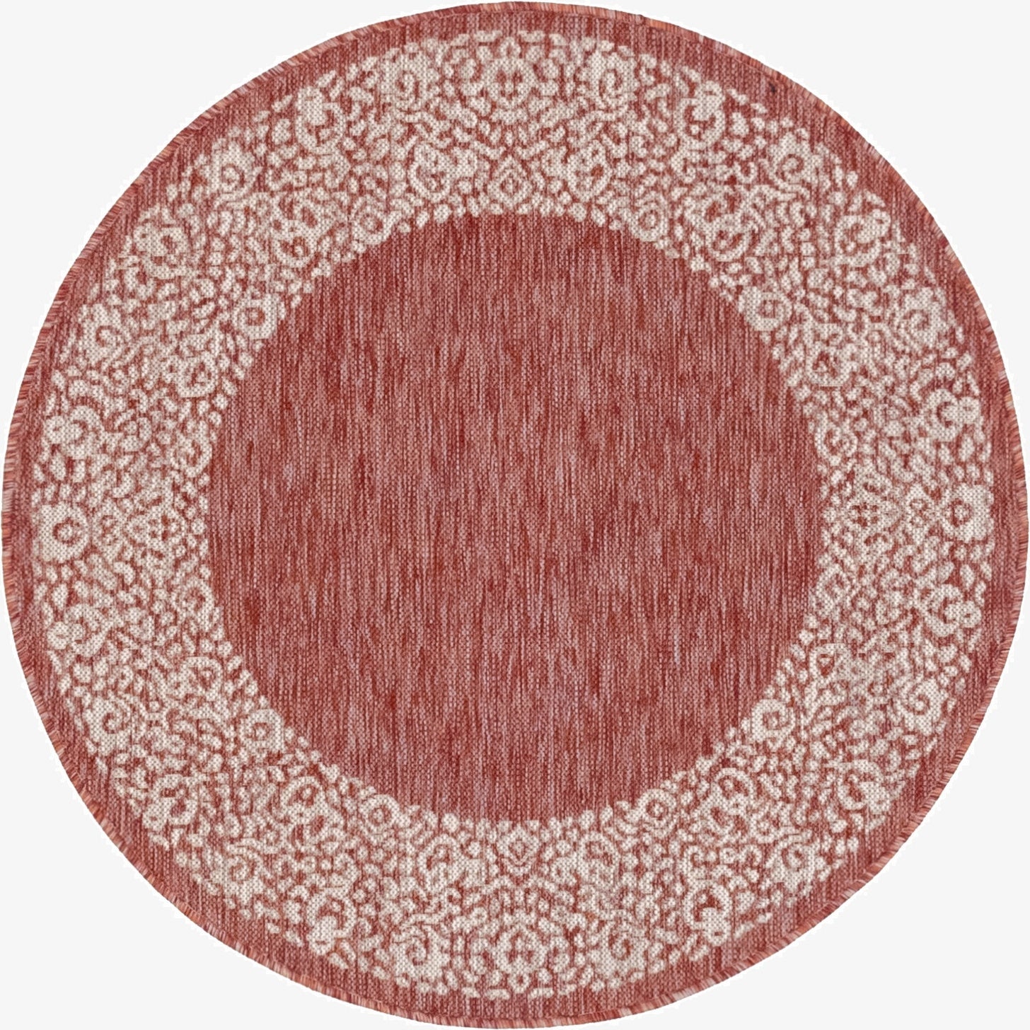 125cm x 125cm  Washable Border Indoor / Outdoor Round Rug