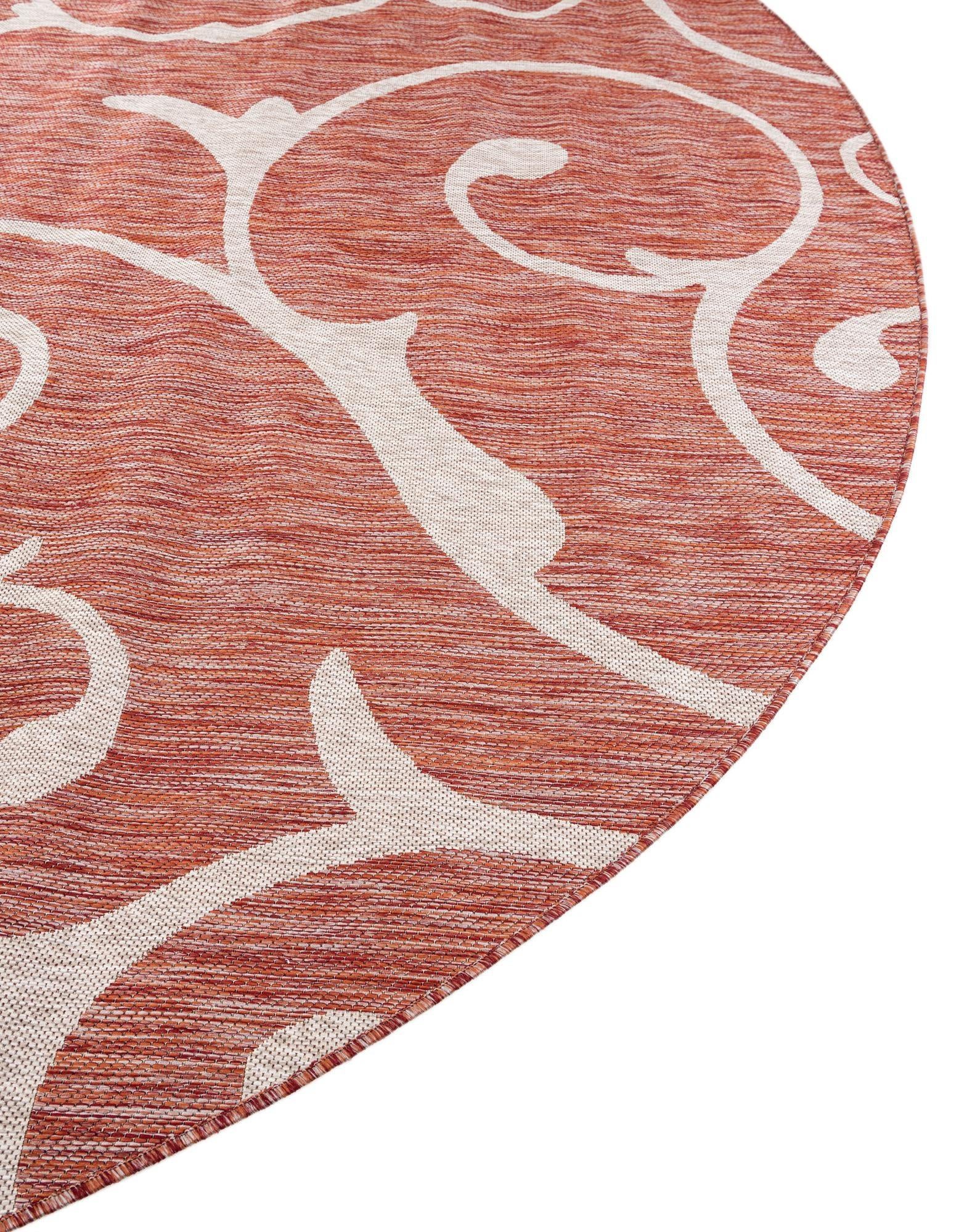 10' 8 x 10' 8 Easy-Clean Botanical Indoor / Outdoor Round Rug