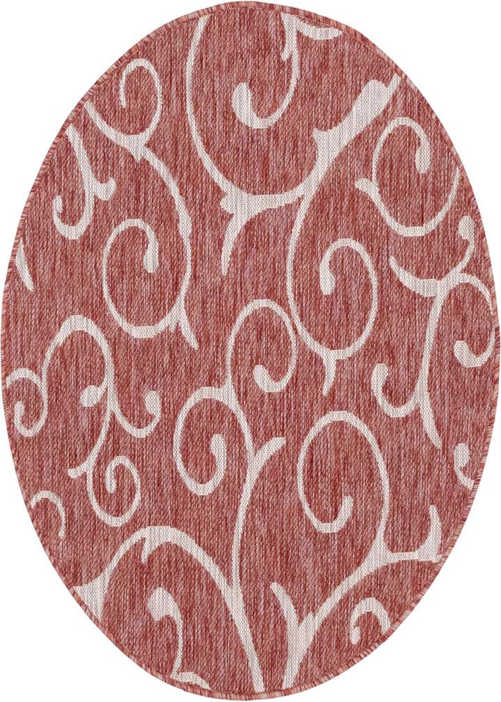 4' x 4' Easy-Clean Botanical Indoor / Outdoor Round Rug