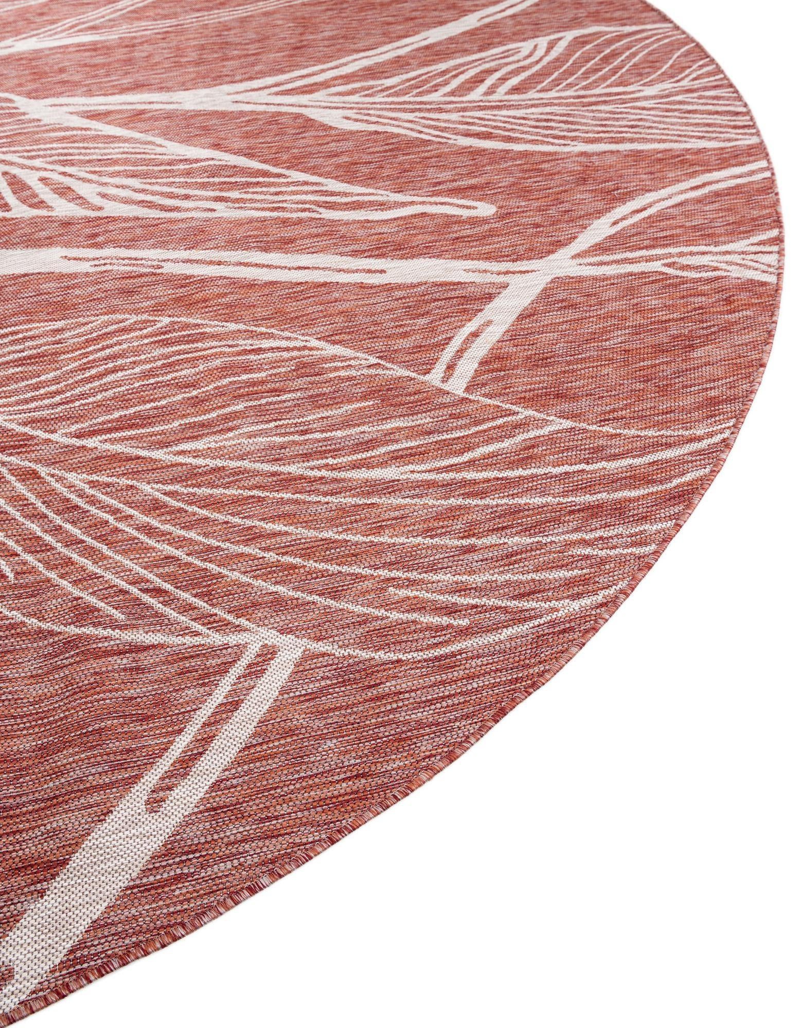 4' x 4' Easy-Clean Botanical Indoor / Outdoor Round Rug