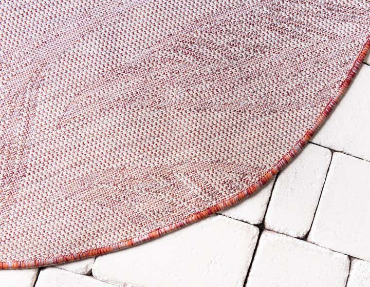 4' x 4' Easy-Clean Botanical Indoor / Outdoor Round Rug