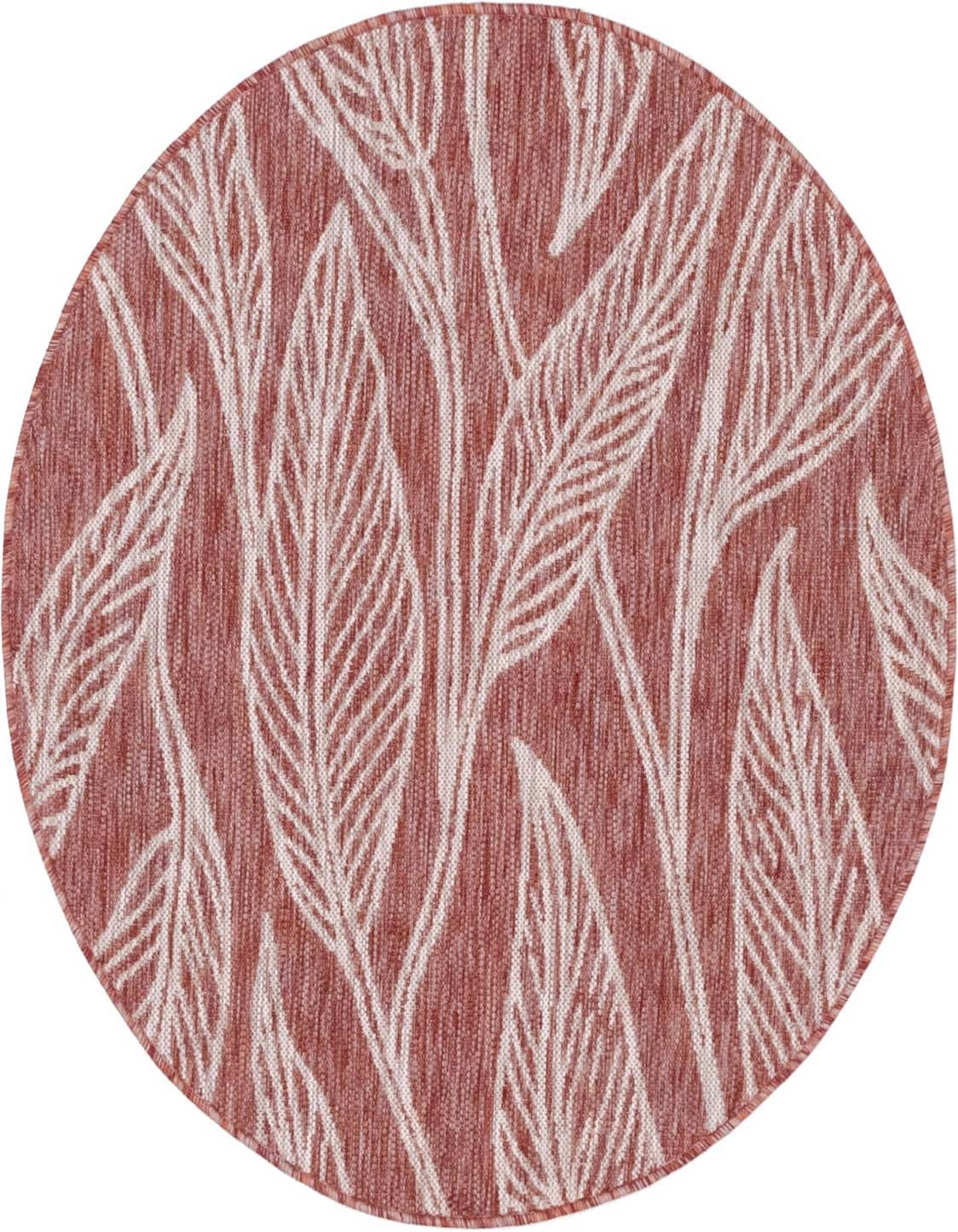 4' x 4' Easy-Clean Botanical Indoor / Outdoor Round Rug