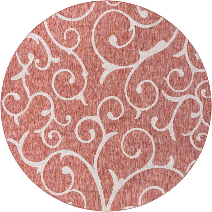 Detail image of 10' 8 x 10' 8 Easy-Clean Botanical Indoor / Outdoor Round Rug