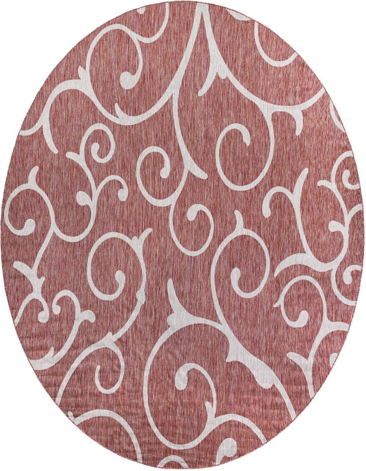 Detail image of 13' x 13' Easy-Clean Botanical Indoor / Outdoor Round Rug