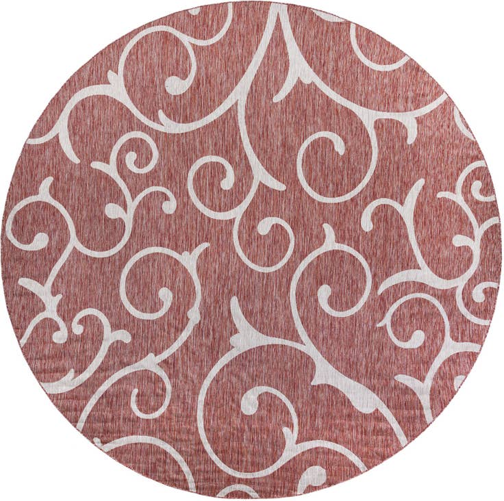 Detail image of 13' x 13' Easy-Clean Botanical Indoor / Outdoor Round Rug