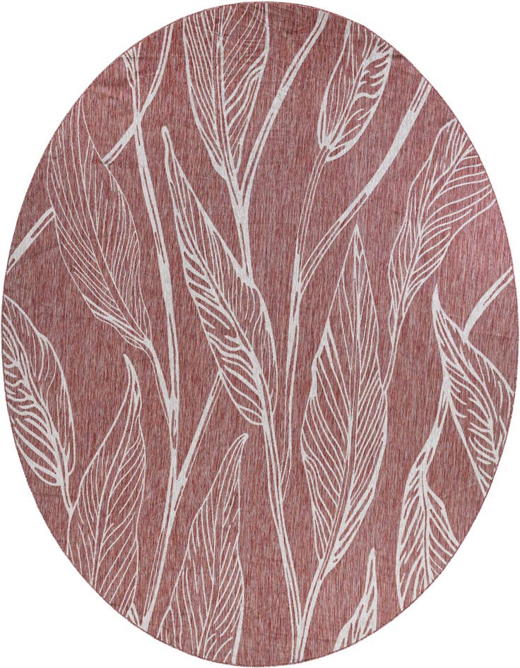 Detail image of 13' x 13' Easy-Clean Botanical Indoor / Outdoor Round Rug