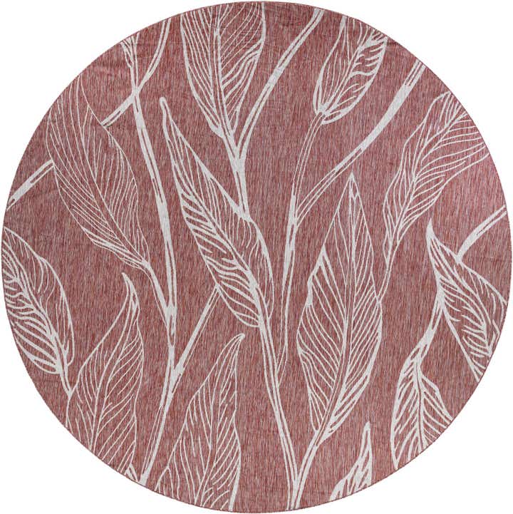 13' x 13' Easy-Clean Botanical Indoor / Outdoor Round Rug