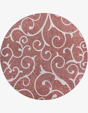 13' x 13' Easy-Clean Botanical Indoor / Outdoor Round Rug