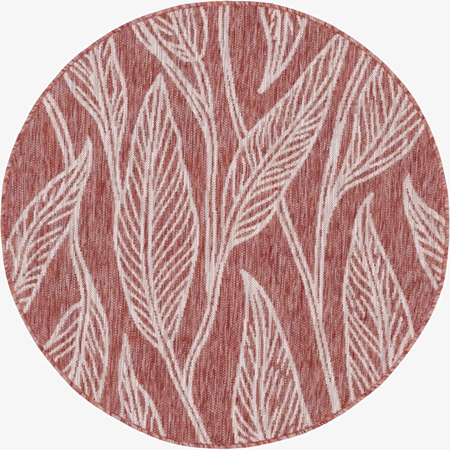 125cm x 125cm  Washable Botanical Indoor / Outdoor Round Alfombra