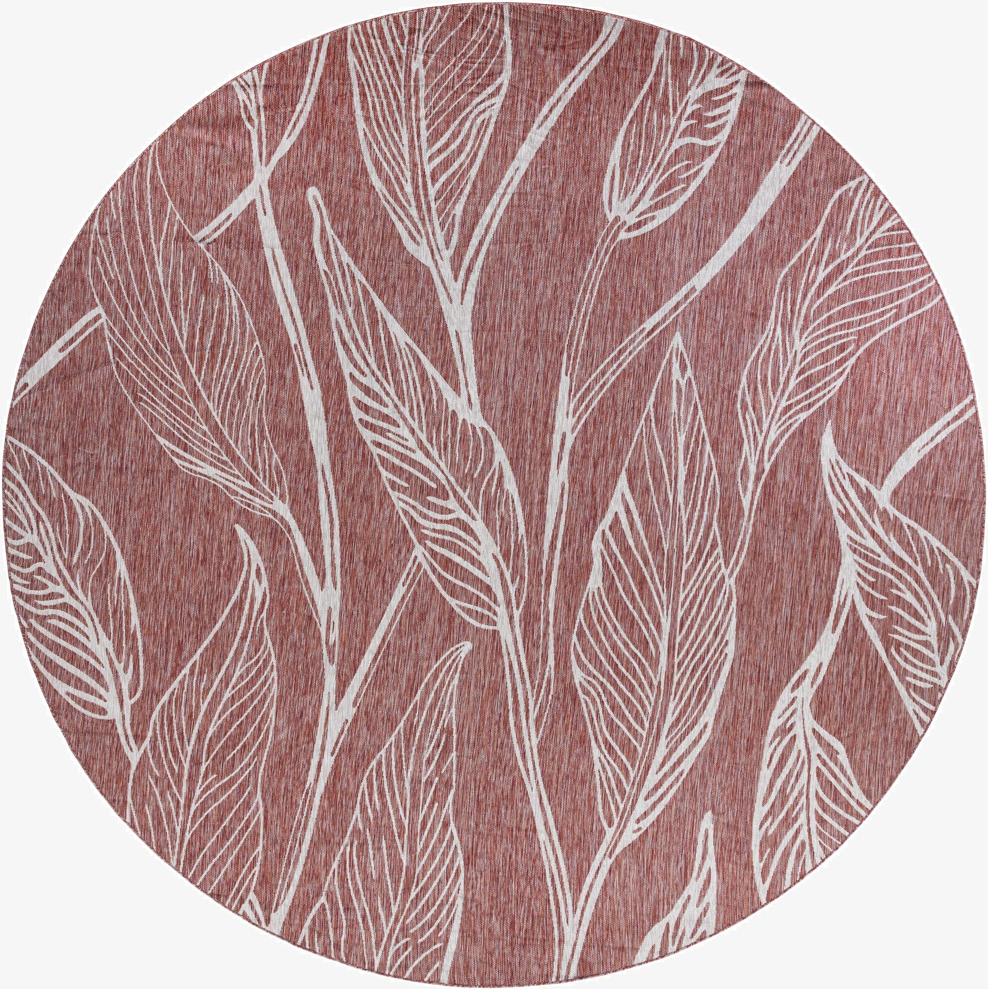 13' x 13'  Washable Botanical Indoor / Outdoor Round Rug