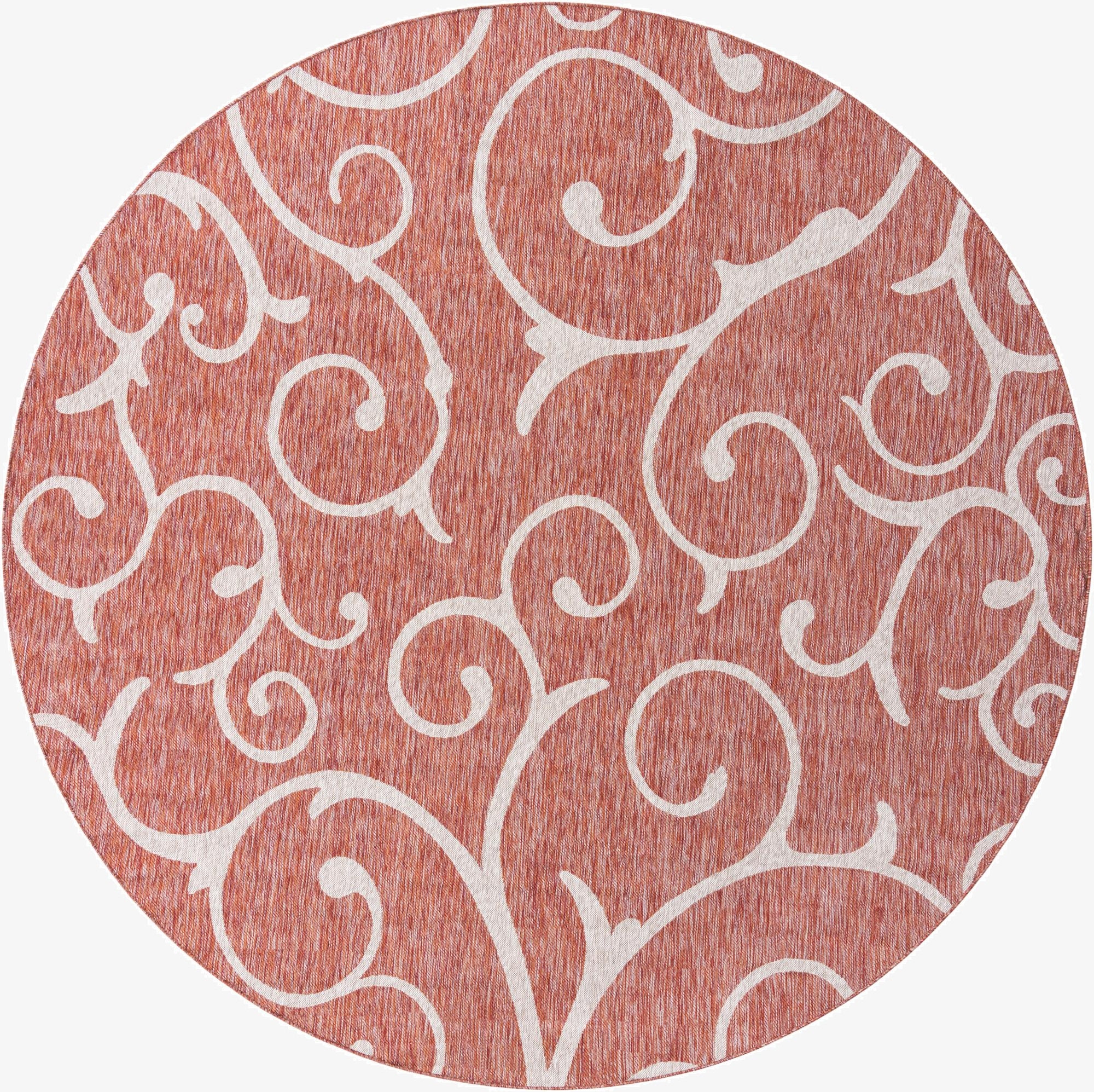 Primary image 10' 8 x 10' 8  Washable Botanical Indoor / Outdoor Round Rug