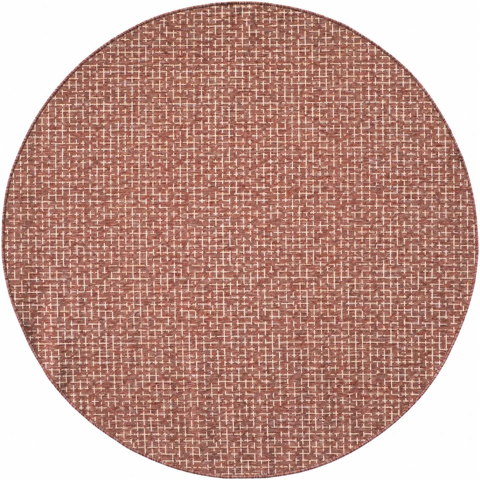 6' x 6' Easy-Clean Checkered Indoor / Outdoor Round Rug