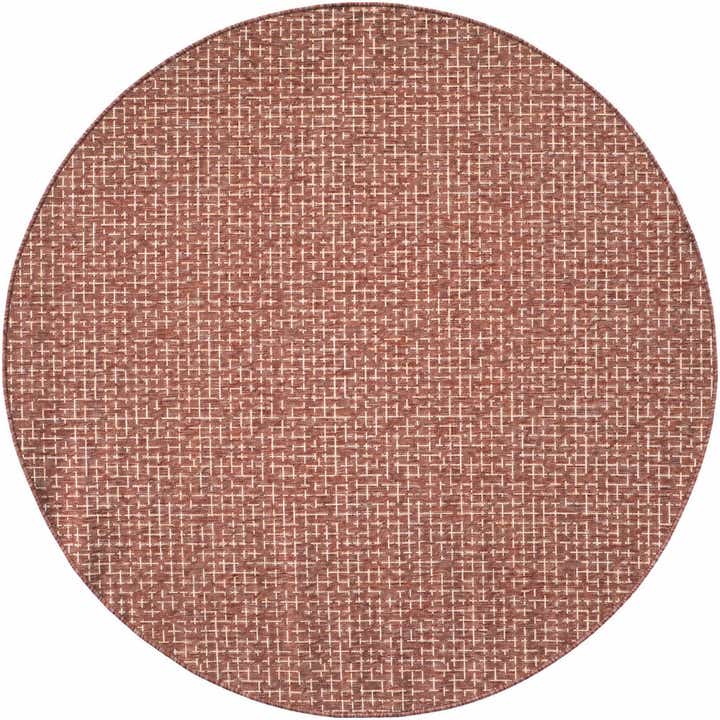 6' x 6' Easy-Clean Checkered Indoor / Outdoor Round Rug