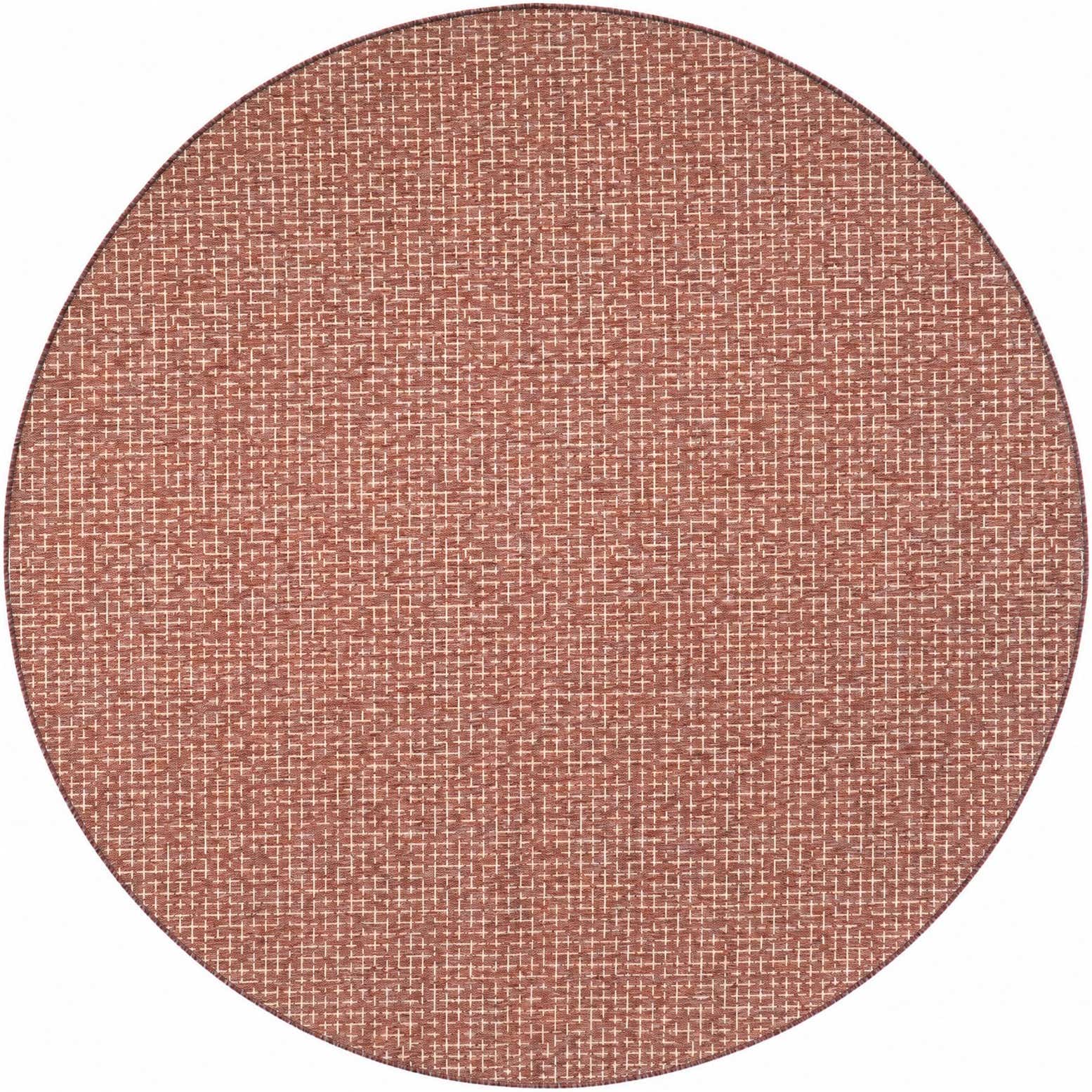 7' 10 x 7' 10 Easy-Clean Checkered Indoor / Outdoor Round Rug