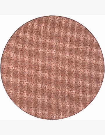 7' 10 x 7' 10 Easy-Clean Checkered Indoor / Outdoor Round Rug