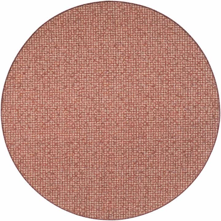 7' 10 x 7' 10 Easy-Clean Checkered Indoor / Outdoor Round Rug