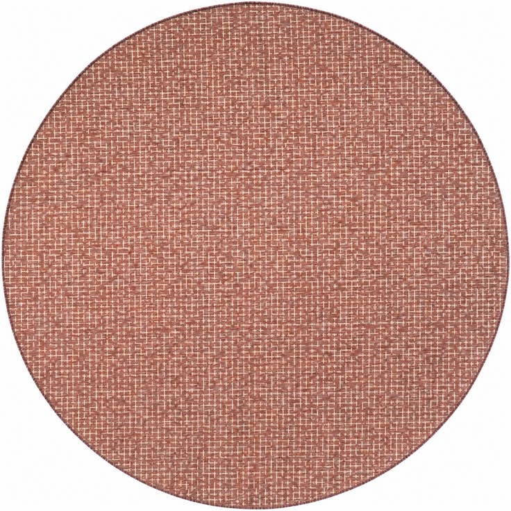 Detail image of 7' 10 x 7' 10 Easy-Clean Checkered Indoor / Outdoor Round Rug