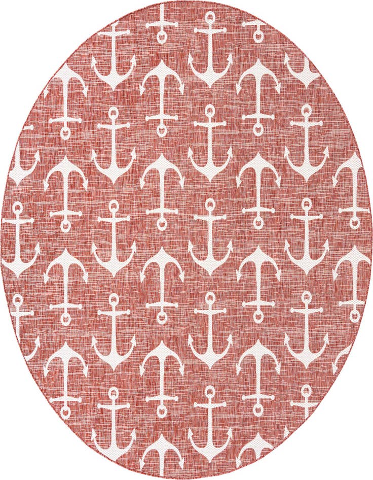 Detail image of 10' x 10' Easy-Clean Coastal Indoor / Outdoor Round Rug