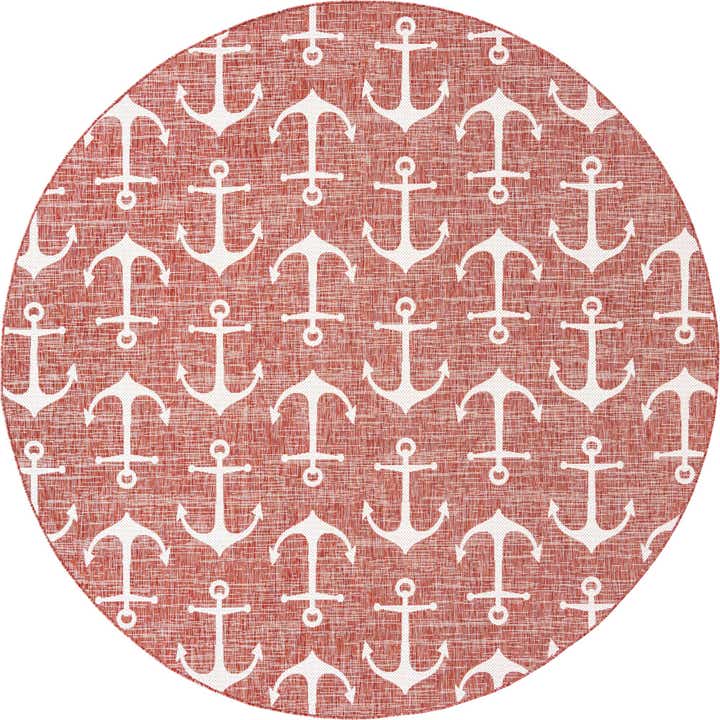 10' x 10' Easy-Clean Coastal Indoor / Outdoor Round Rug