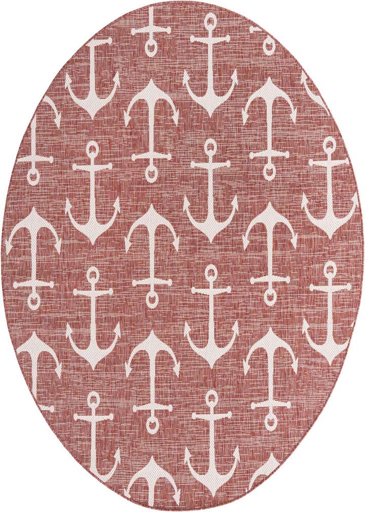 7' 10 x 7' 10 Easy-Clean Coastal Indoor / Outdoor Round Rug