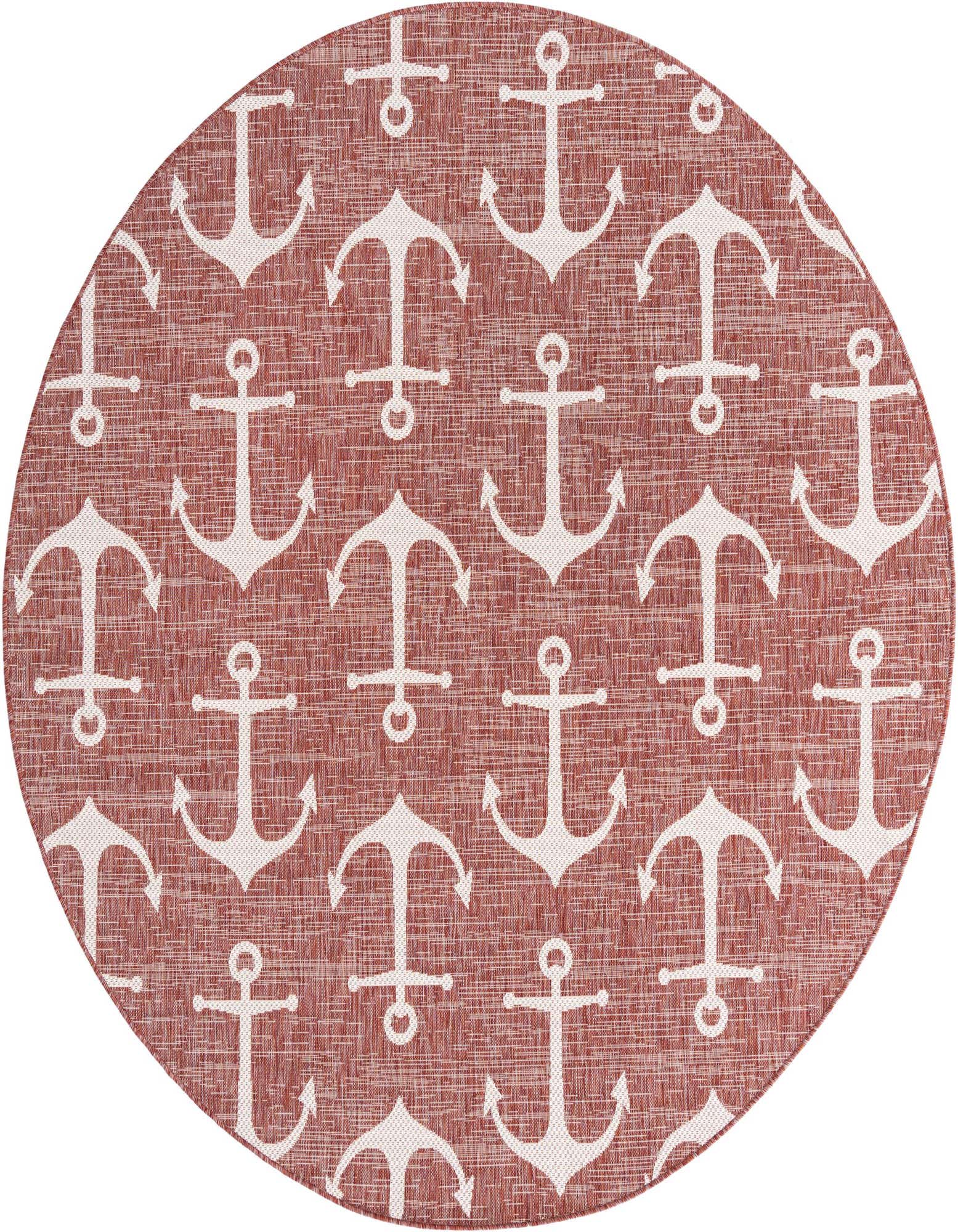 7' 10 x 7' 10 Easy-Clean Coastal Indoor / Outdoor Round Rug