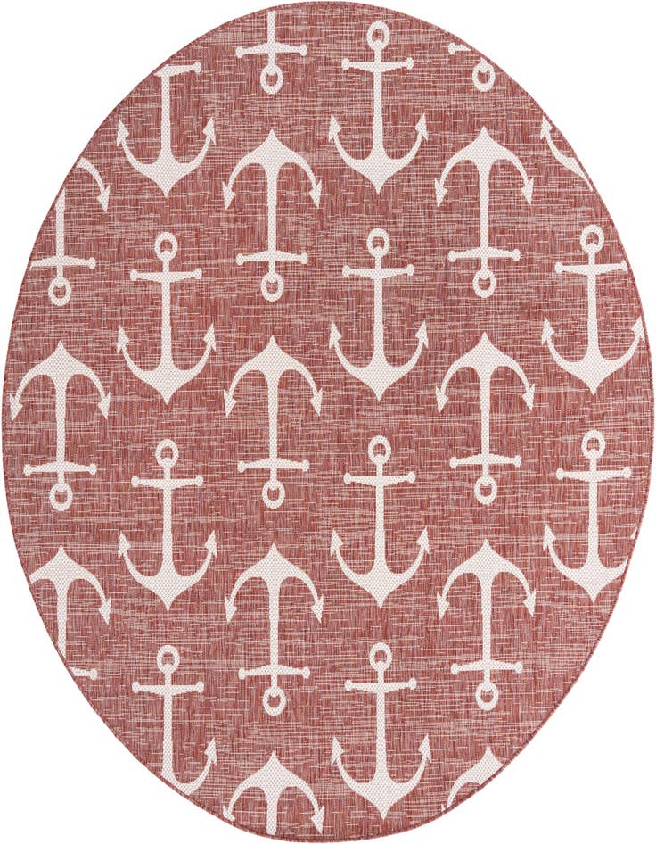 Detail image of 7' 10 x 7' 10 Easy-Clean Coastal Indoor / Outdoor Round Rug