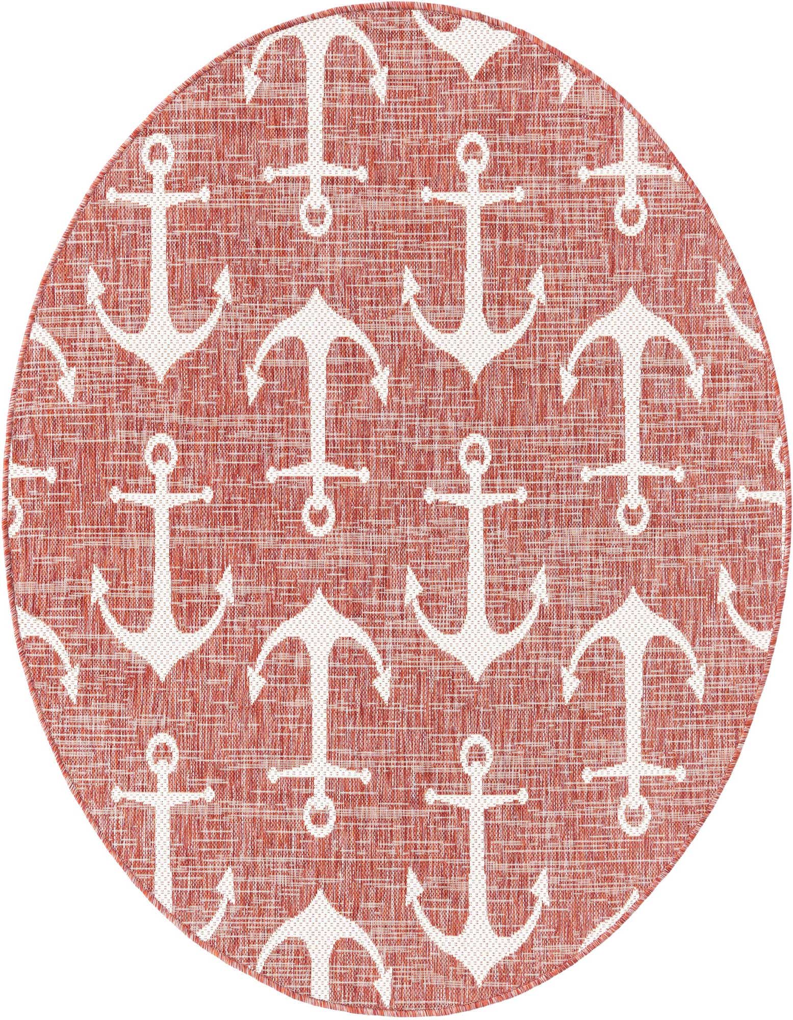 5' 3 x 5' 3 Easy-Clean Coastal Indoor / Outdoor Round Rug