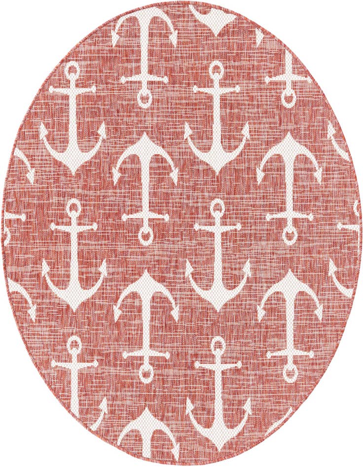 Detail image of 5' 3 x 5' 3 Easy-Clean Coastal Indoor / Outdoor Round Rug
