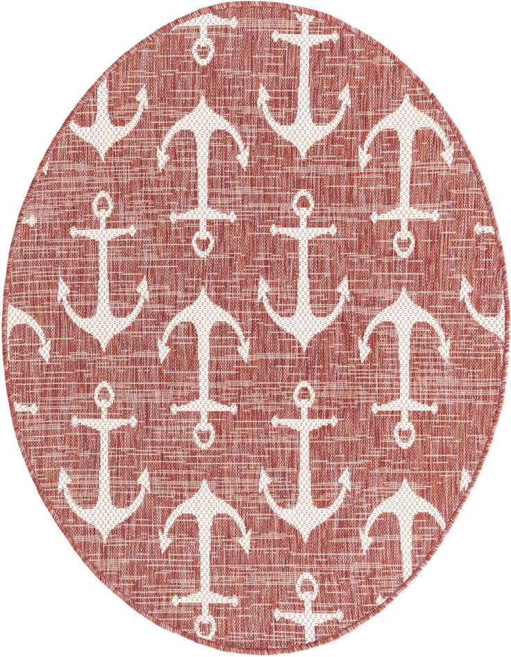 Detail image of 4' x 4' Easy-Clean Coastal Indoor / Outdoor Round Rug