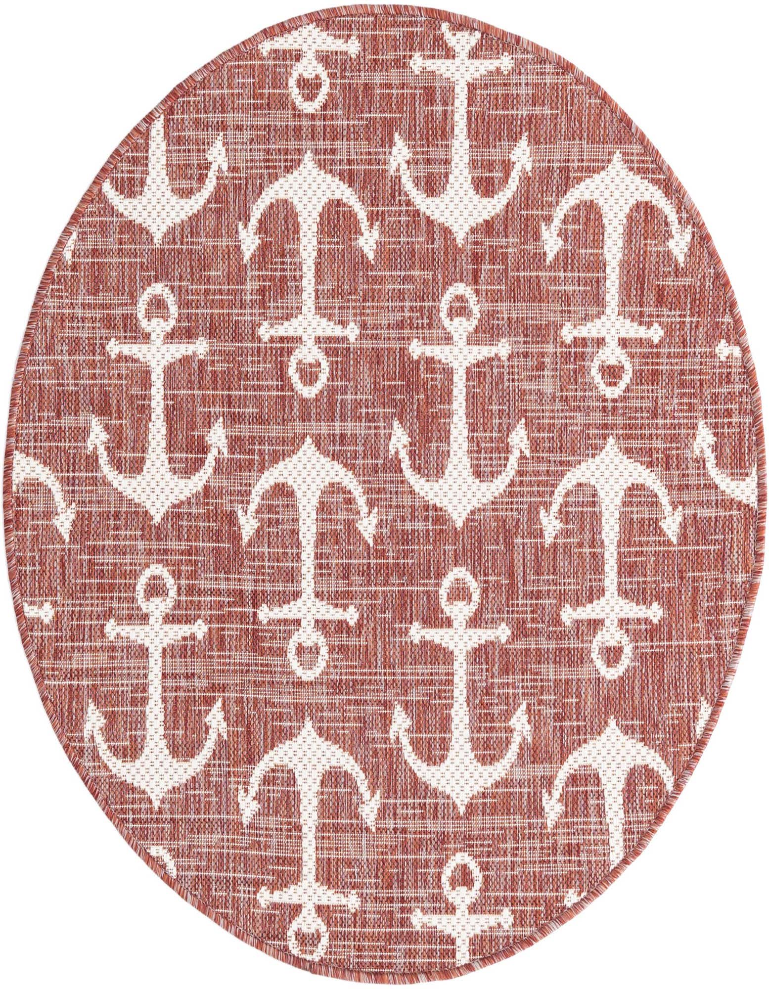 3' x 3' Easy-Clean Coastal Indoor / Outdoor Round Rug