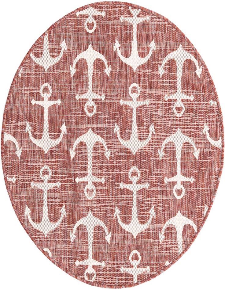 Detail image of 3' x 3' Easy-Clean Coastal Indoor / Outdoor Round Rug