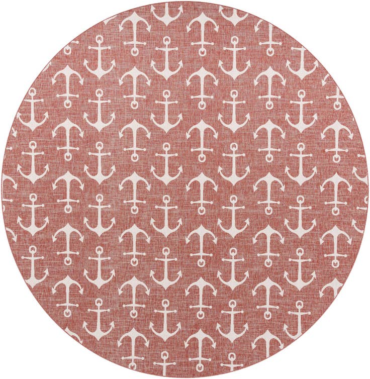 Detail image of 13' x 13' Easy-Clean Coastal Indoor / Outdoor Round Rug