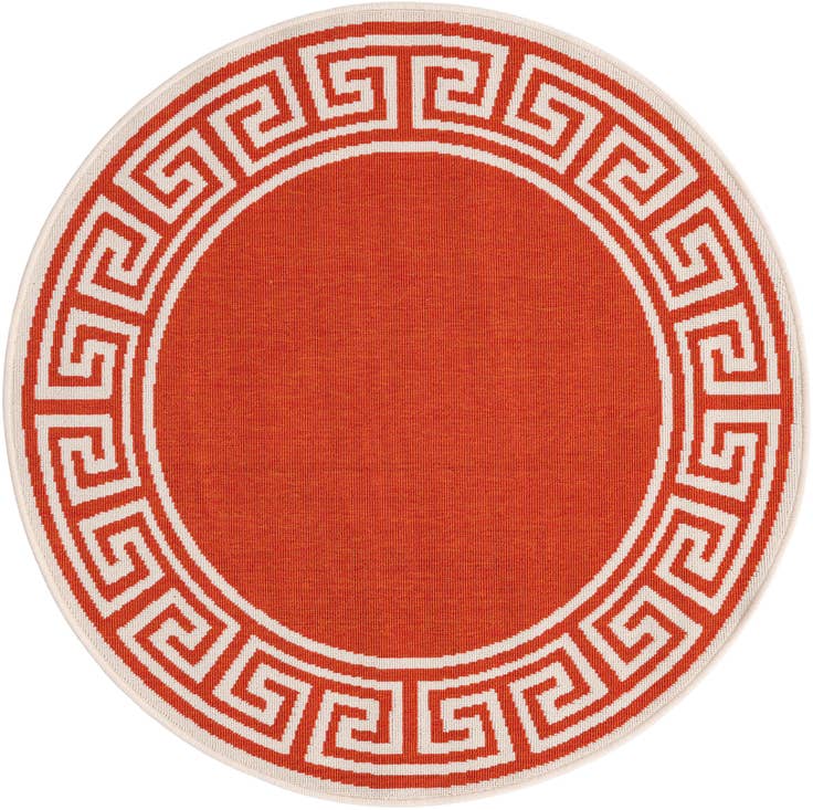 Detail image of 4' x 4' Easy-Clean Coastal Indoor / Outdoor Round Rug