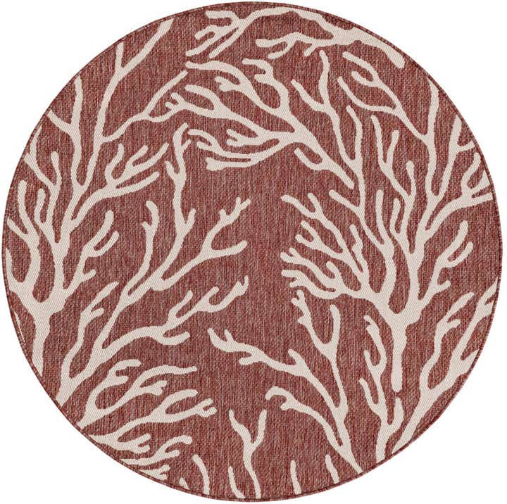 5' 3 x 5' 3 Easy-Clean Coastal Indoor / Outdoor Round Rug