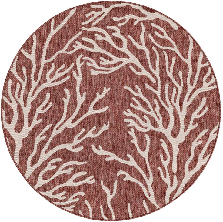 Detail image of 5' 3 x 5' 3 Easy-Clean Coastal Indoor / Outdoor Round Rug
