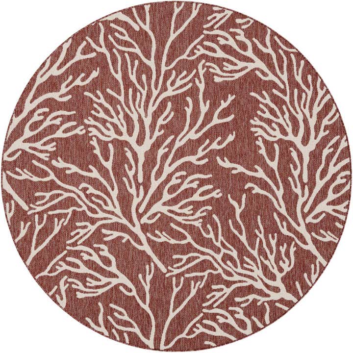 7' 10 x 7' 10 Easy-Clean Coastal Indoor / Outdoor Round Rug