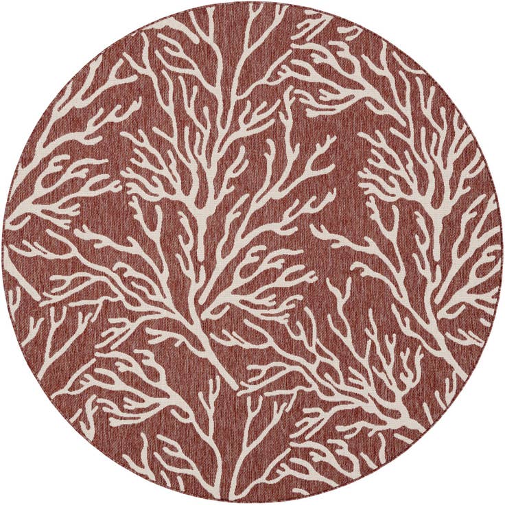 Detail image of 7' 10 x 7' 10 Easy-Clean Coastal Indoor / Outdoor Round Rug
