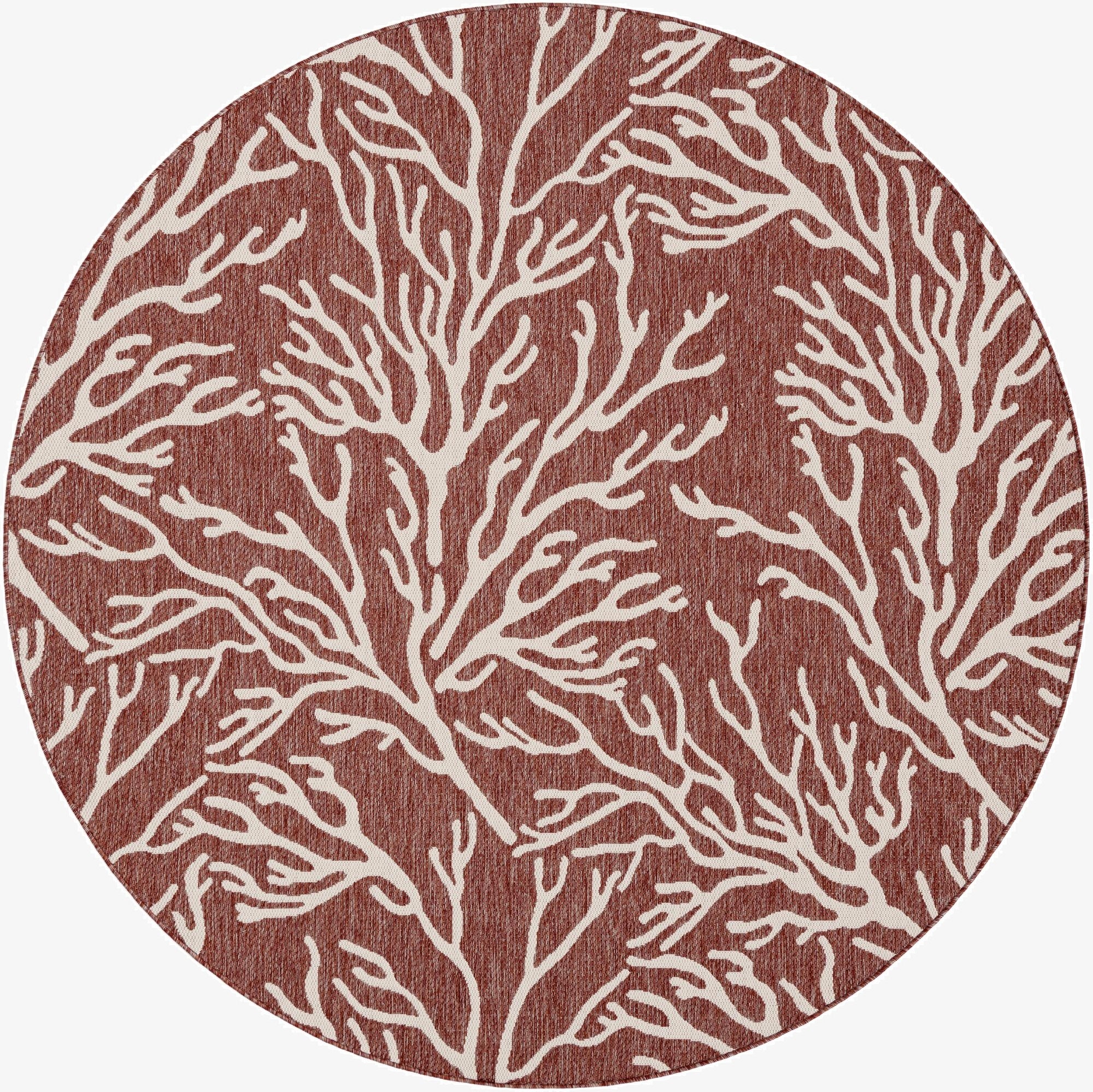 7' 10 x 7' 10  Washable Coastal Indoor / Outdoor Round Rug