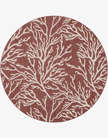 7' 10 x 7' 10 Easy-Clean Coastal Indoor / Outdoor Round Rug