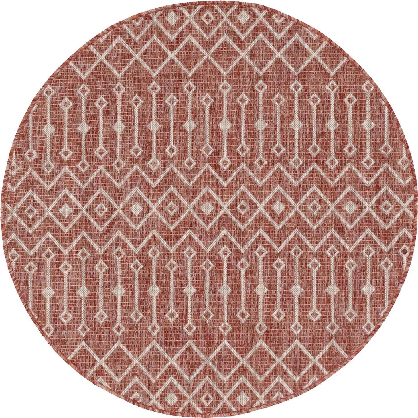 4' x 4' Easy-Clean Lattice Indoor / Outdoor Round Rug